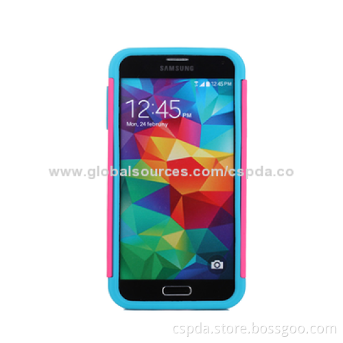 2-in-1 Silicone + PC Cases for Samsung S5, All Colors Available, OEM/ODM Orders Welcomed
